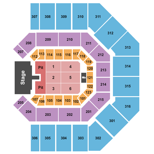 Credit One Stadium Creed Seating Chart